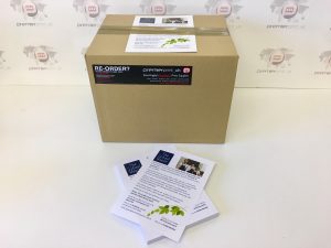 Box of printed flyers for The School House printed by Premier Print UK